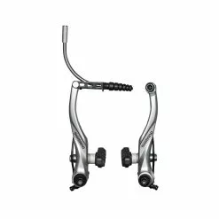 Bremseklo Shimano Alivio V-bremse Sølv Til Bag Med Fast Bremsesko - Cykelstellet