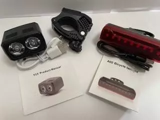 Cykellygter Cykellygte Sæt Y15/A02 Bestående Af LED Forlygte Og Baglygte - Cykelstellet 3 Cykellygter Cykellygte Sæt Y15/A02 Bestående Af LED Forlygte Og Baglygte - Cykelstellet